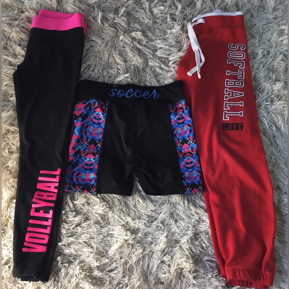 JUSTICE Girls size 7 SOCCER VOLLEYBALL SOFTBALL SHORTS PANTS SPORTS SET